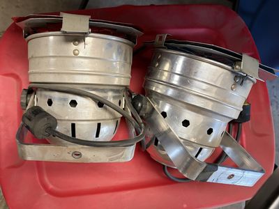 Pair of metal spotlights