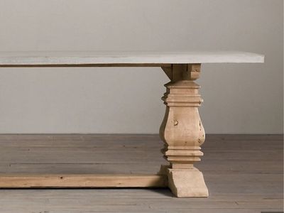Restoration Hardware Salvaged Wood & Weathered Concrete Trestle Dining Table