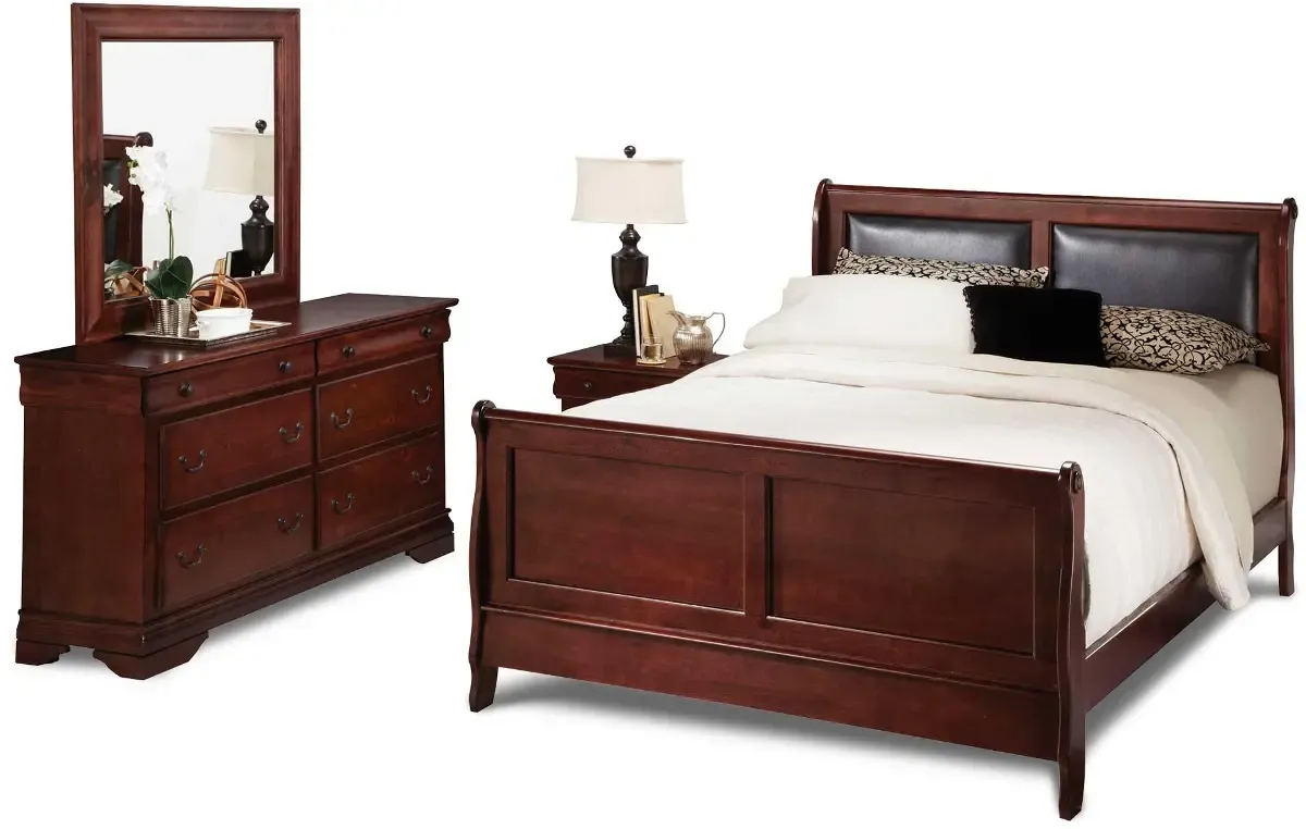 Cherry Wood Bedroom Set-King Size,