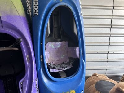 Used Dagger Vertigo Whitewater Kayak - Blue/Yellow Playboat