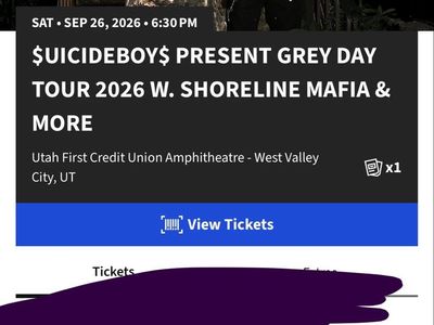 $UICIDEBOY$ Grey Day Tour 2026 - General Admission Pit Ticket - Utah Amphitheatre - Sep 26