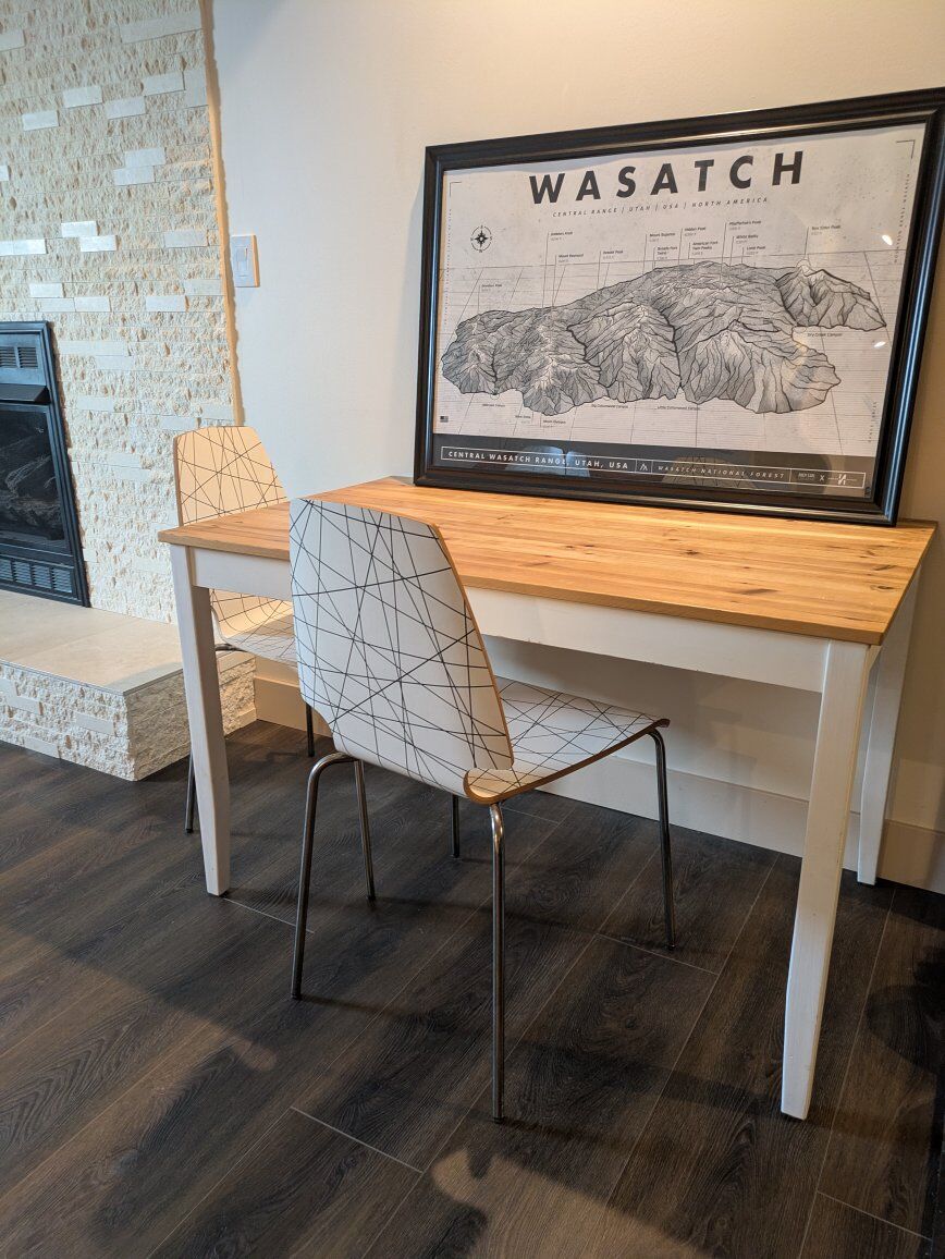 set of 4 black & white dining chairs