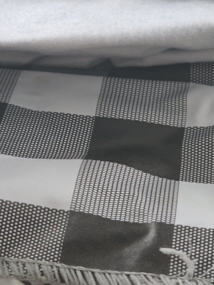Black and White Buffalo Plaid Fringe Blanket Throw - 64x108 vinyl table cloth