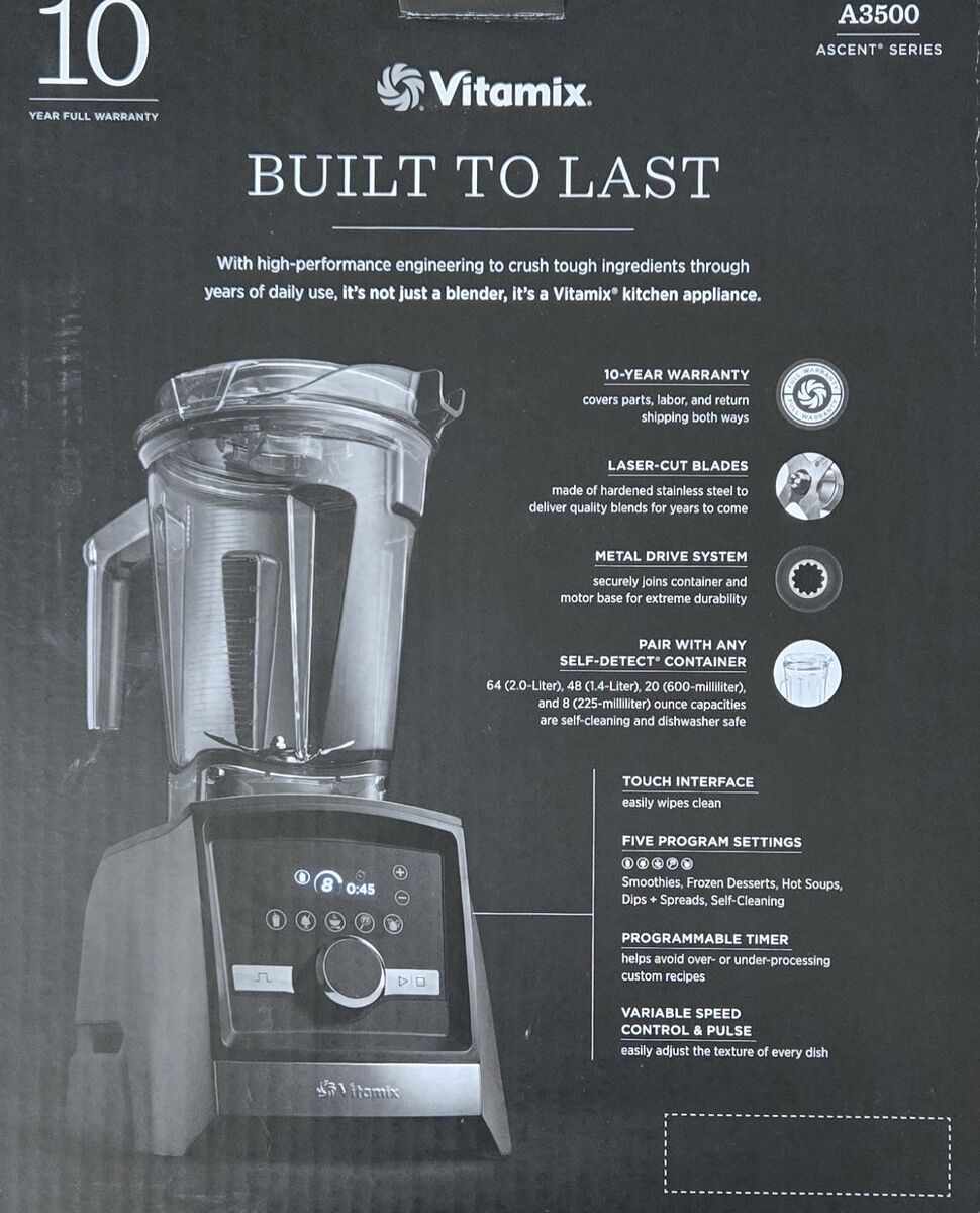 Vitamix A3500 Ascent Series with Blending Cup and Bowl Starter Kit