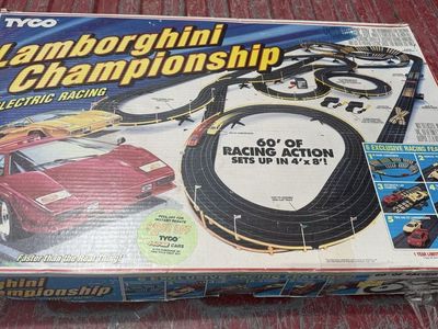 Tyco Lamborghini Championship Electric Racing Slot Car Track Set - 60' of Racing Action