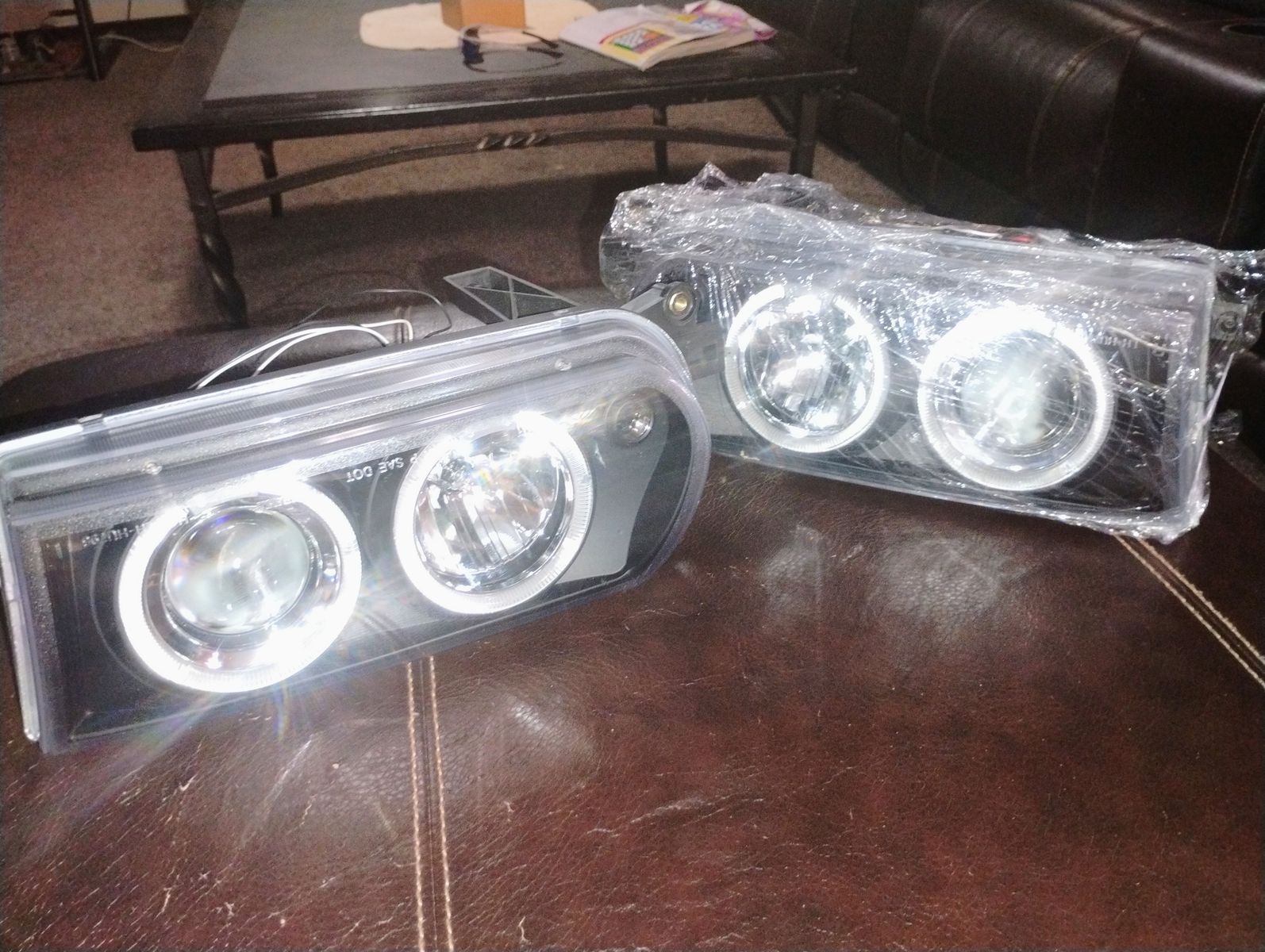 Aftermarket Projector Headlights w/ Halo Rings - SAE DOT