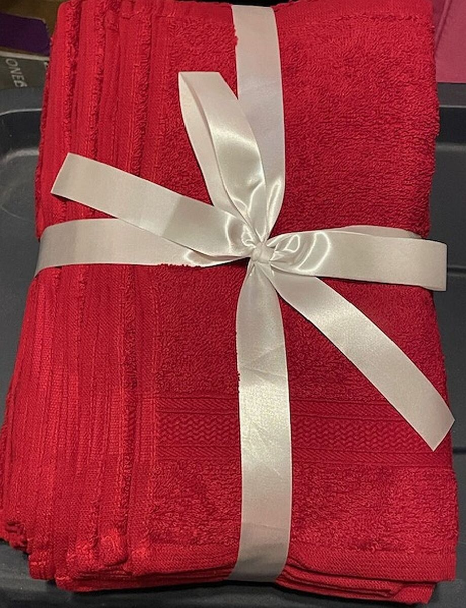 Color Connection Cotton Bath Towel Set, 8 Pieces Red