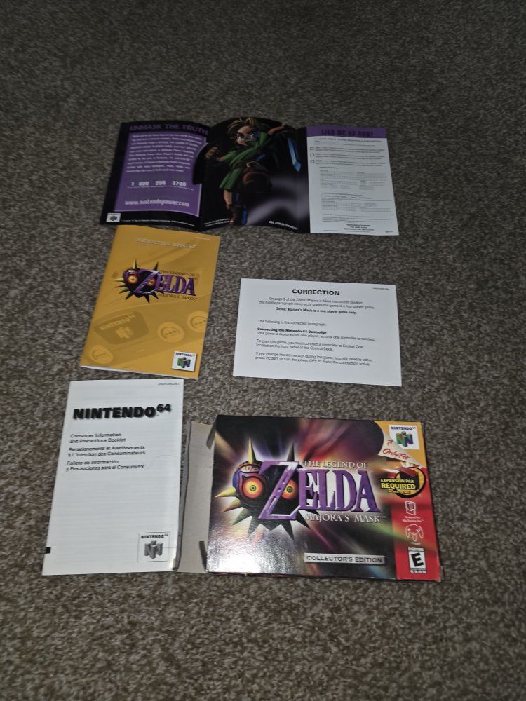 Majora's mask collectors edition box, manual and inserts only.