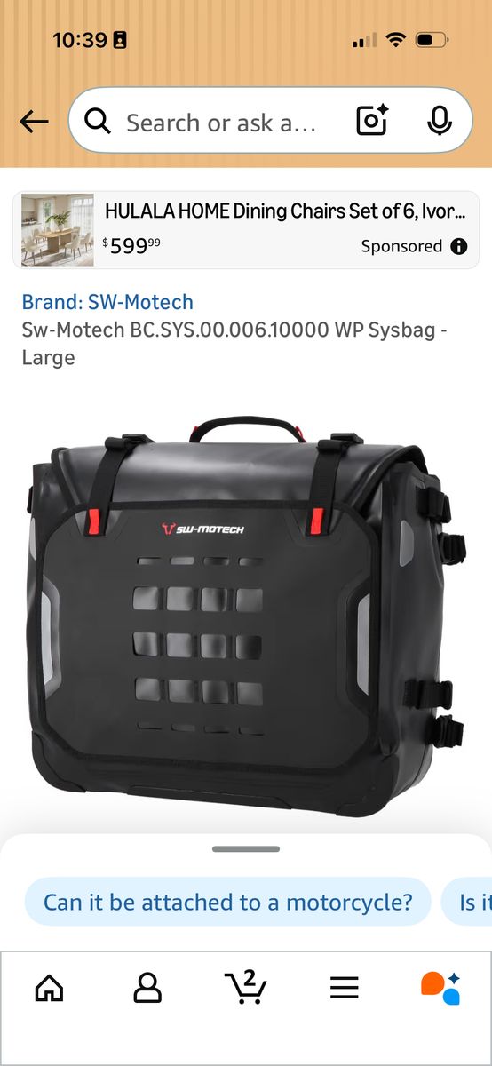 SW-MOTECH motorcycle saddlebag (SysBag) Used