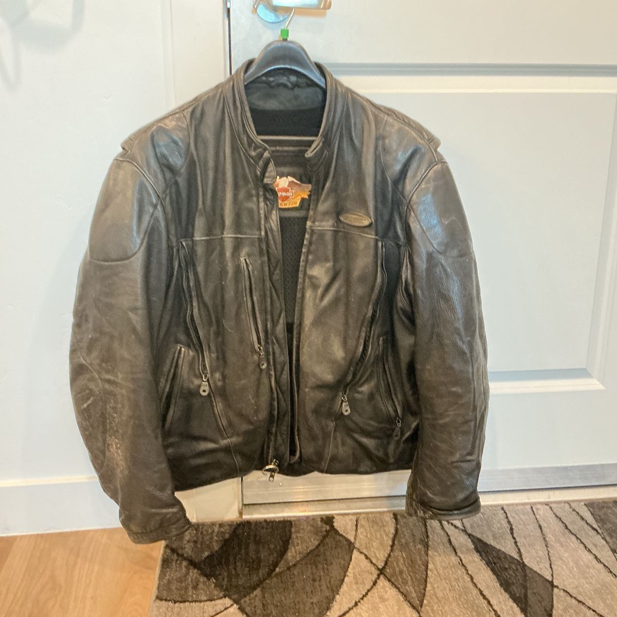 Harley-Davidson Black Leather Motorcycle Jacket for Men, Size XL