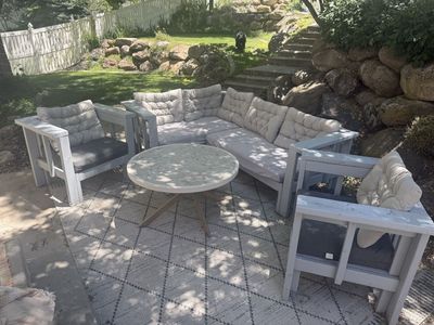 Outdoor furniture set-sofa, 2 chairs and table