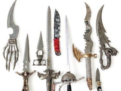 Variety of Fantasy Swords, Daggers, and Knives