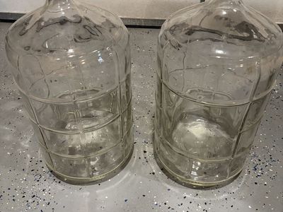 2x Large 5 Gallon Glass Carboys Demijohns for Winemaking Brewing Fermentation
