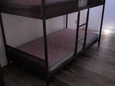 Twin-Over-Twin Metal Bunk Bed with Guardrails