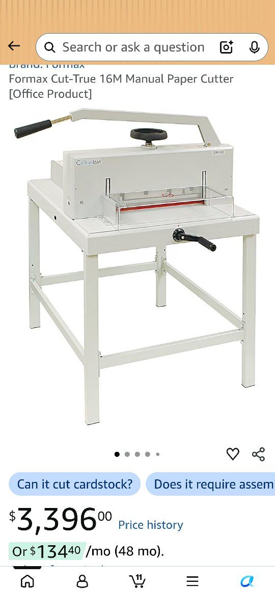 Formax Cut-True 16M Manual Paper Cutter - Heavy Duty Guillotine with Stand