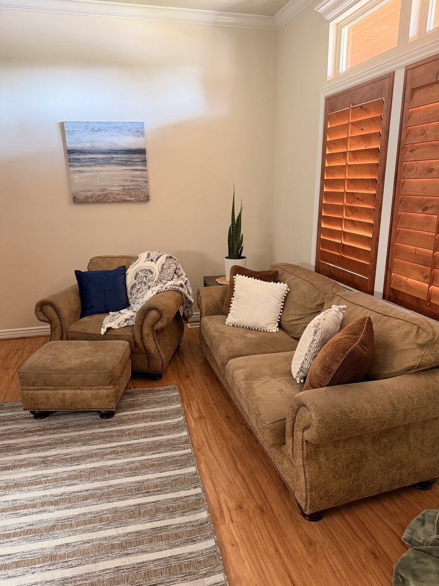 4 piece furniture set - Love seat, Ottoman, Sofa, Chair