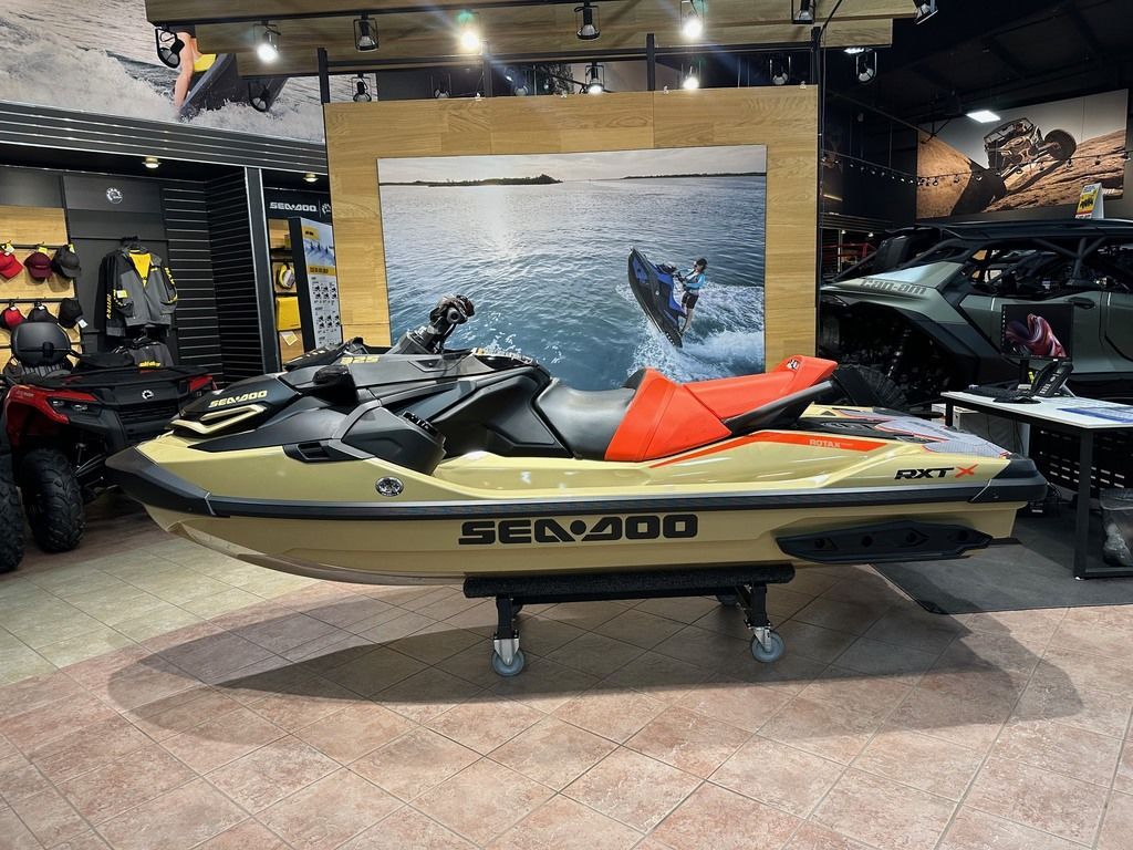 2025 Sea-Doo RXP-X 325 Metallic Tan and Lava Red P