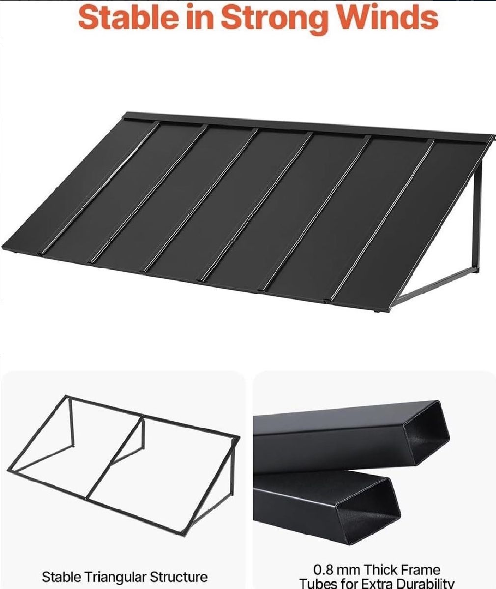Vevor Black Metal Awning 80" X 36"