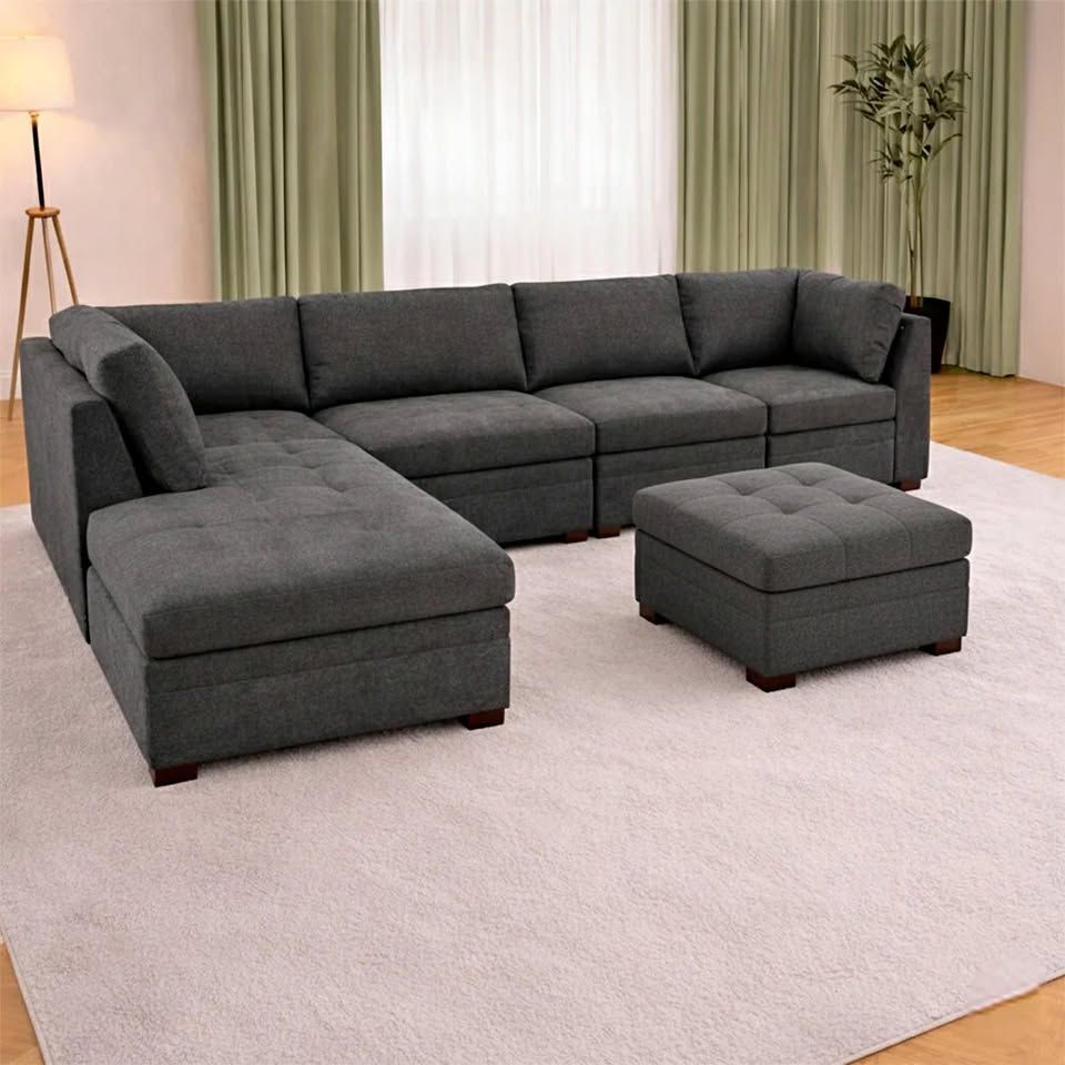 THOMASVILLE Tisdale Modular Sectional with Storage Ottoman - DELIVERY AVAILABLE
