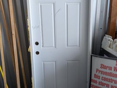 ReliaBilt 32-in x 80-in White 6-Panel Steel Right-Hand Prehung Exterior Door