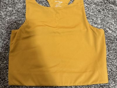 Everyway Racerback Crop Top XL/12-14- Mustard Yellow Athletic Tank