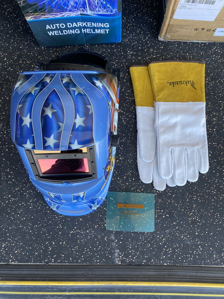 Welding Hood Helmet & Gloves Bundle