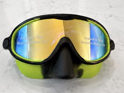 New Tibatoes Kids Swim Goggles w/ Nose Cover & Case - Mirrored & Clear, Ages 3-6