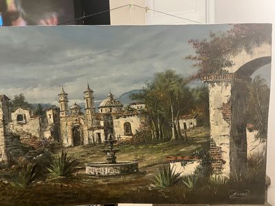 Large Hand Painted Landscape Canvas Painting