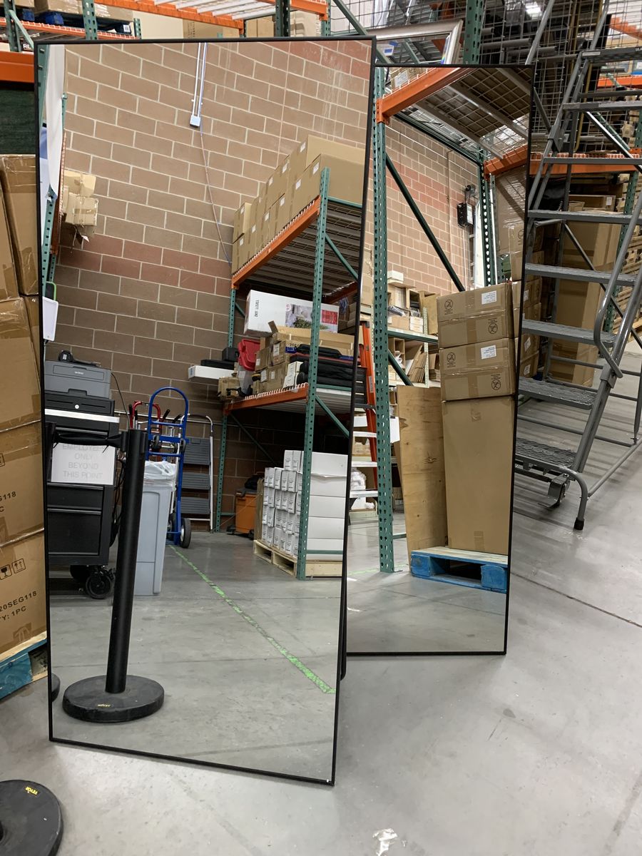 LuxHomez 32 in. W. x 71.2 in. H Modern Rectangle Aluminum Alloy Full Length Mirror Black Wall Mirror/Floor Mirror