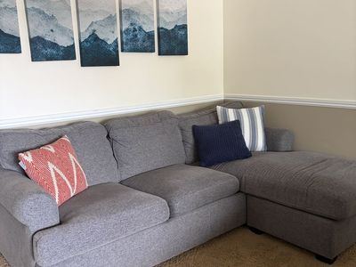 Gray pull out bed couch