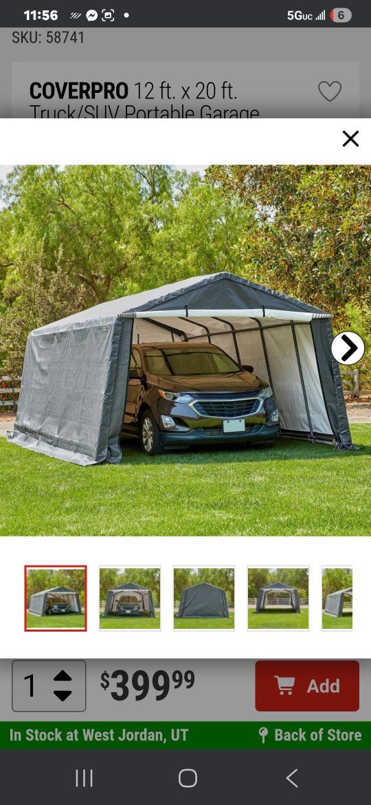 NEW 12'X 20' PORTABLE GARAGE