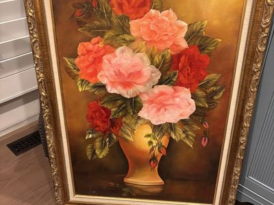 Mid Century Floral Painting