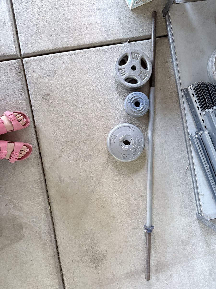 Barbell Set with 8.8lb, 10lb & 25lb Plates, Used
