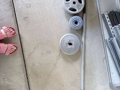 Barbell Set with 8.8lb, 10lb & 25lb Plates, Used