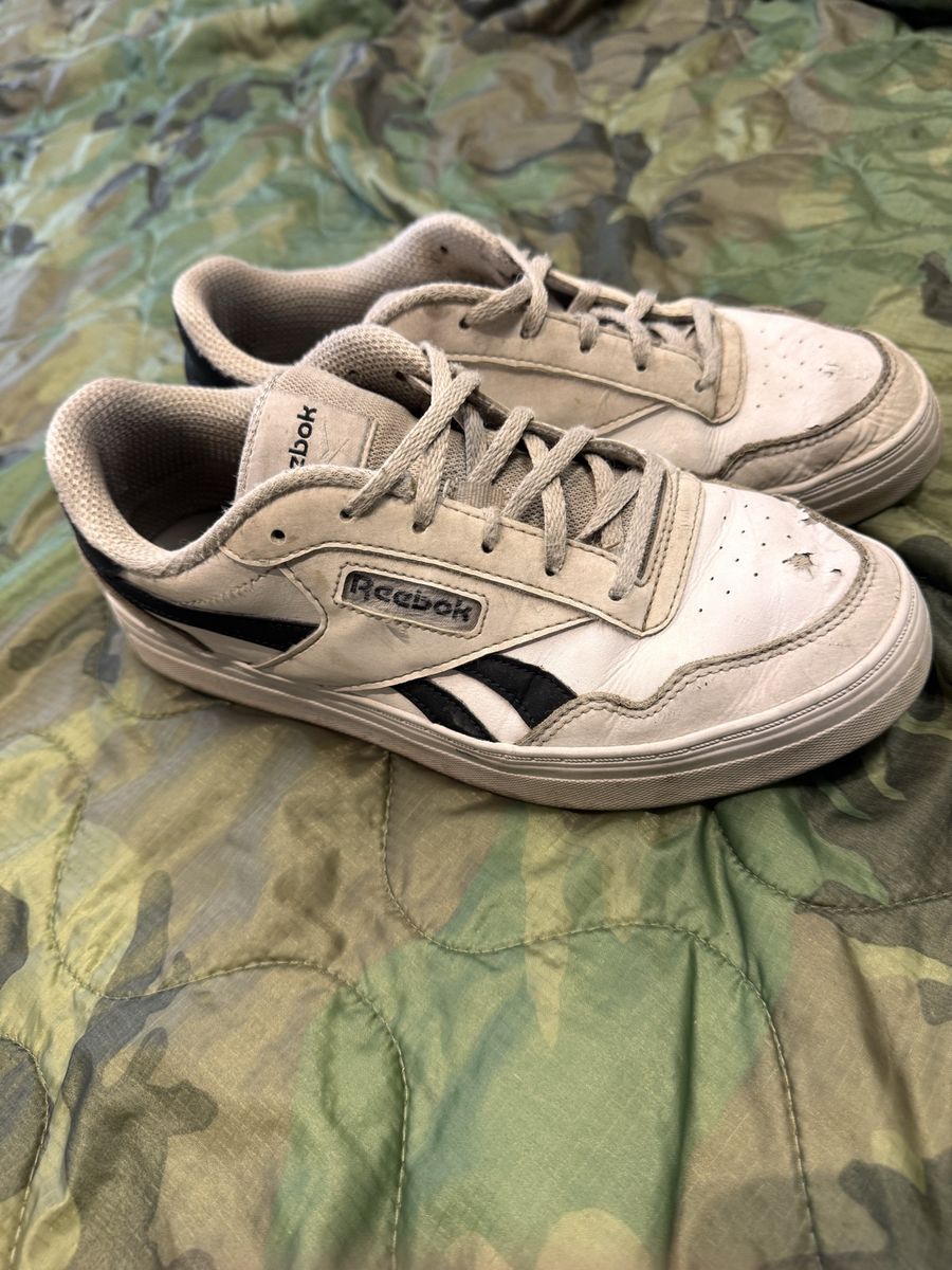 Reebok Classic Leather Sneakers White/Black - Men's 9.5