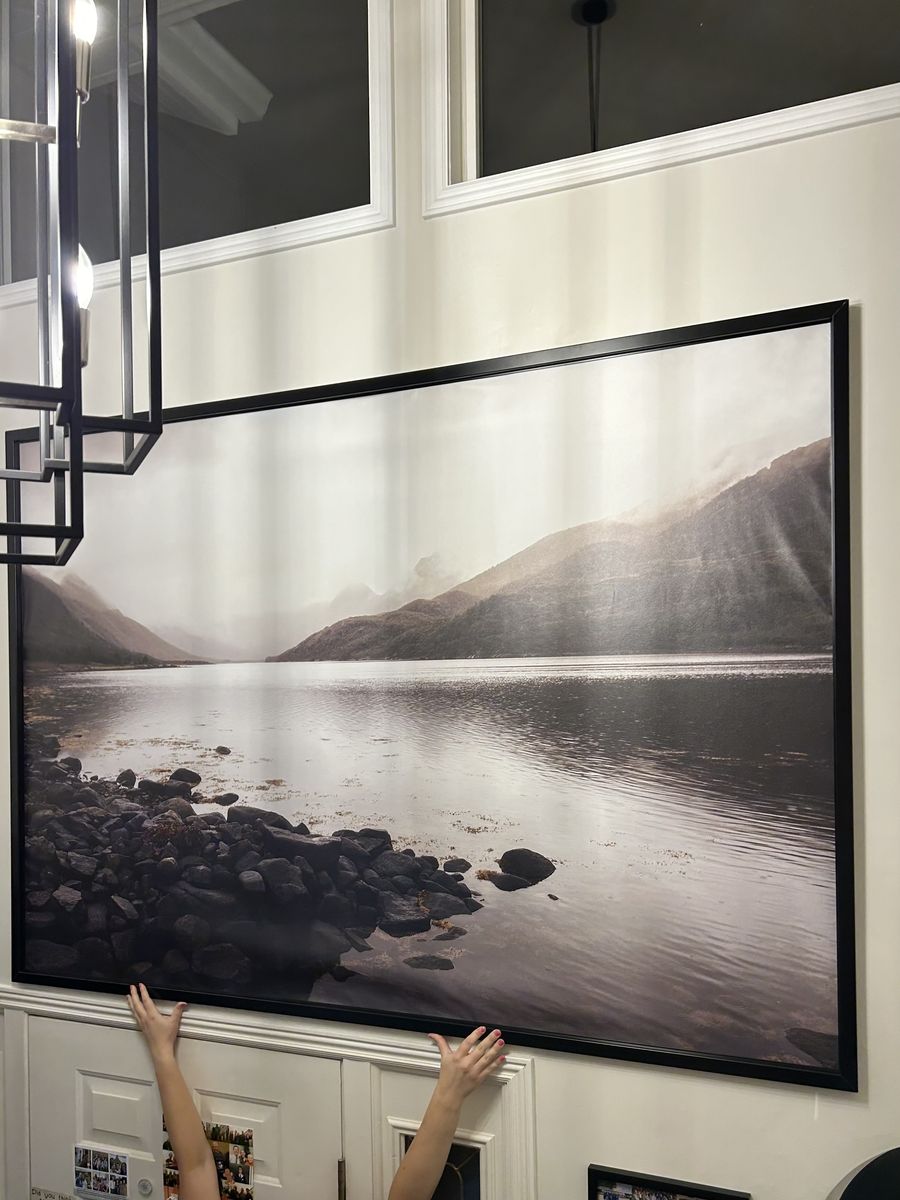 79" x 55" Landscape print on canvas, framed
