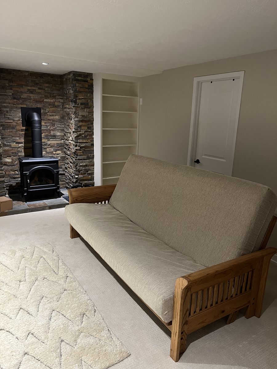 Oak Futon and queen mattress