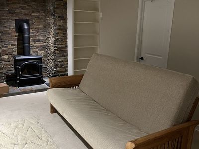 Oak Futon and queen mattress