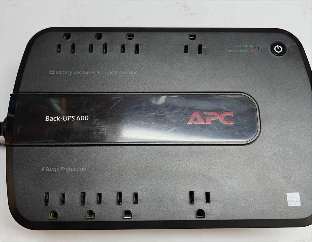 APC BN600G Uninterruptible Power Supply with Surge Protection Battery Backup includes used Battery