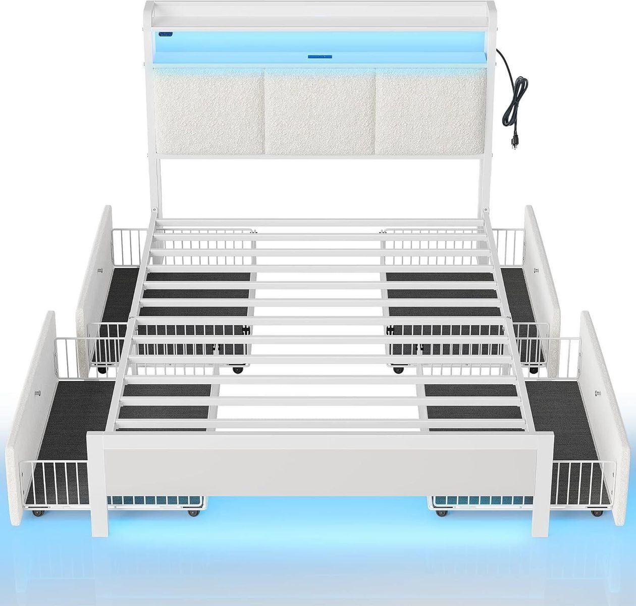 Rolanstar Twin Bed Frame with Charging Station
