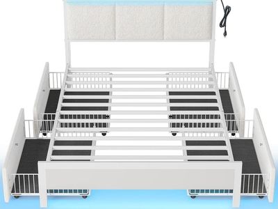 Rolanstar Twin Bed Frame with Charging Station