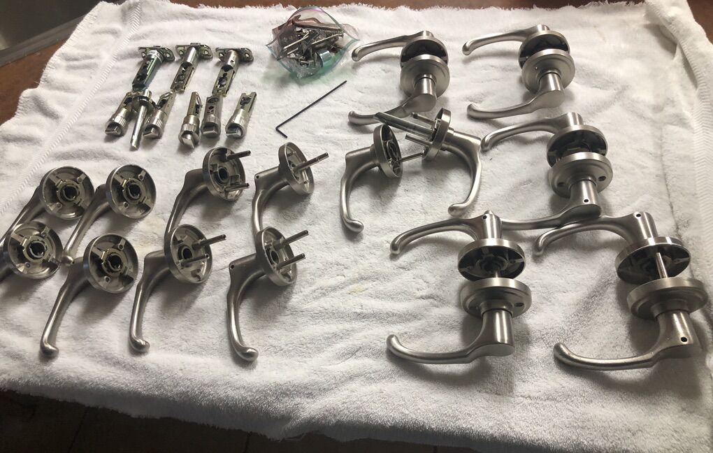 10 Brushed Nickel Door Handles