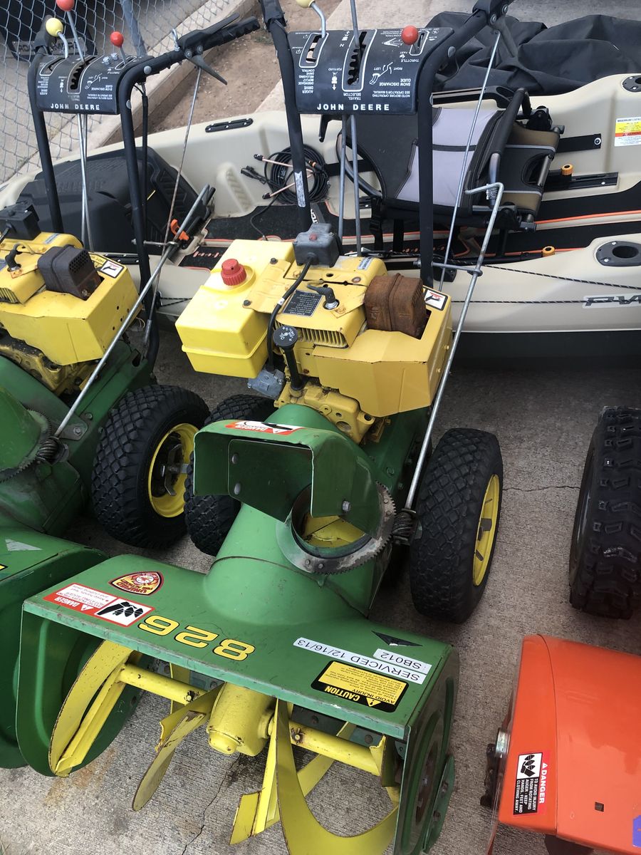 John Deere 826 snowblower, $200
