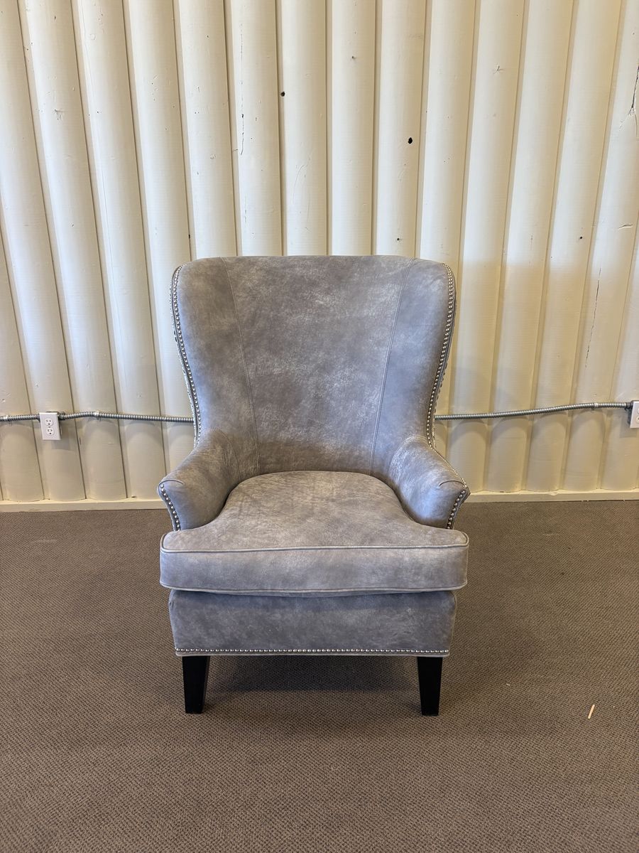 Luxury High-Back Accent Chair Croc Embossed Detail