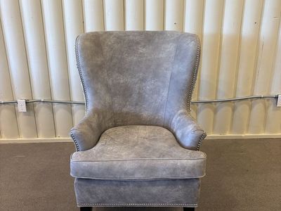 Luxury High-Back Accent Chair Croc Embossed Detail