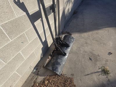 Black Heavy-Duty Plow Attachment for ATV/UTV - Used Condition