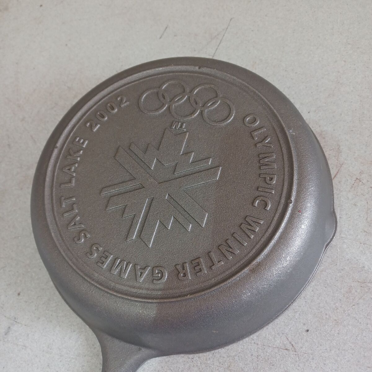 Winter Olympics cast iron skillet 2002