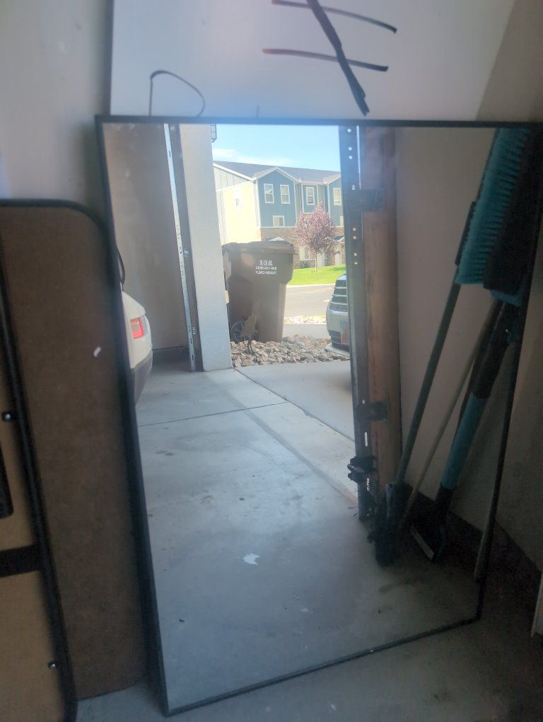Large Black Framed Wall Mirror