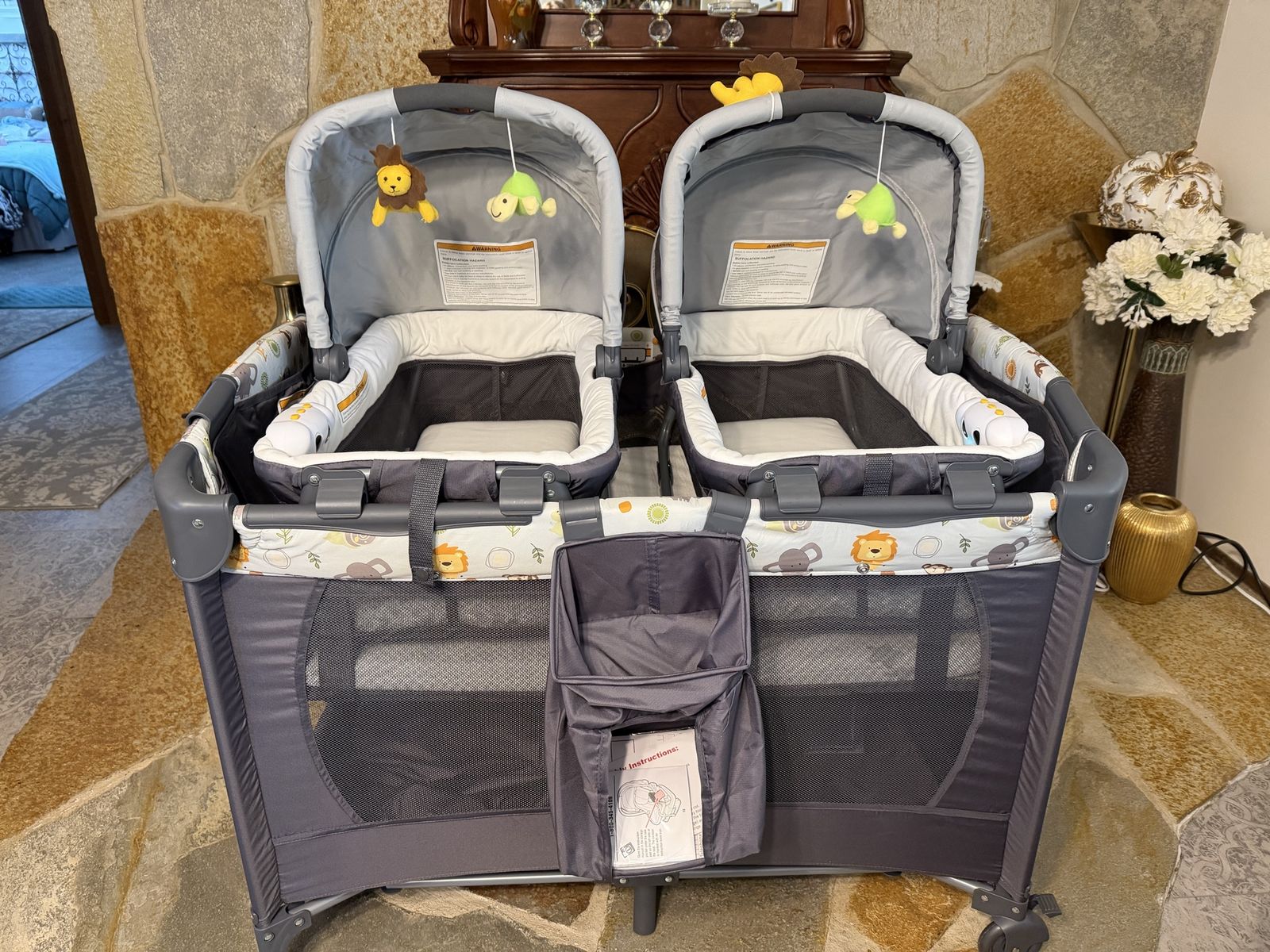 twin bassinet/pack and play.