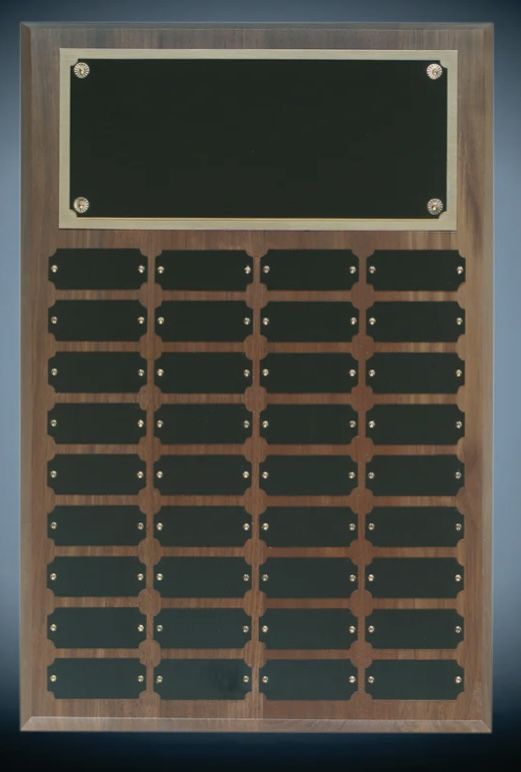 36 plates Walnut Perpetual Plaque